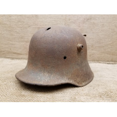 M18  SD helmet shell WWI/WWII bullet wound throw